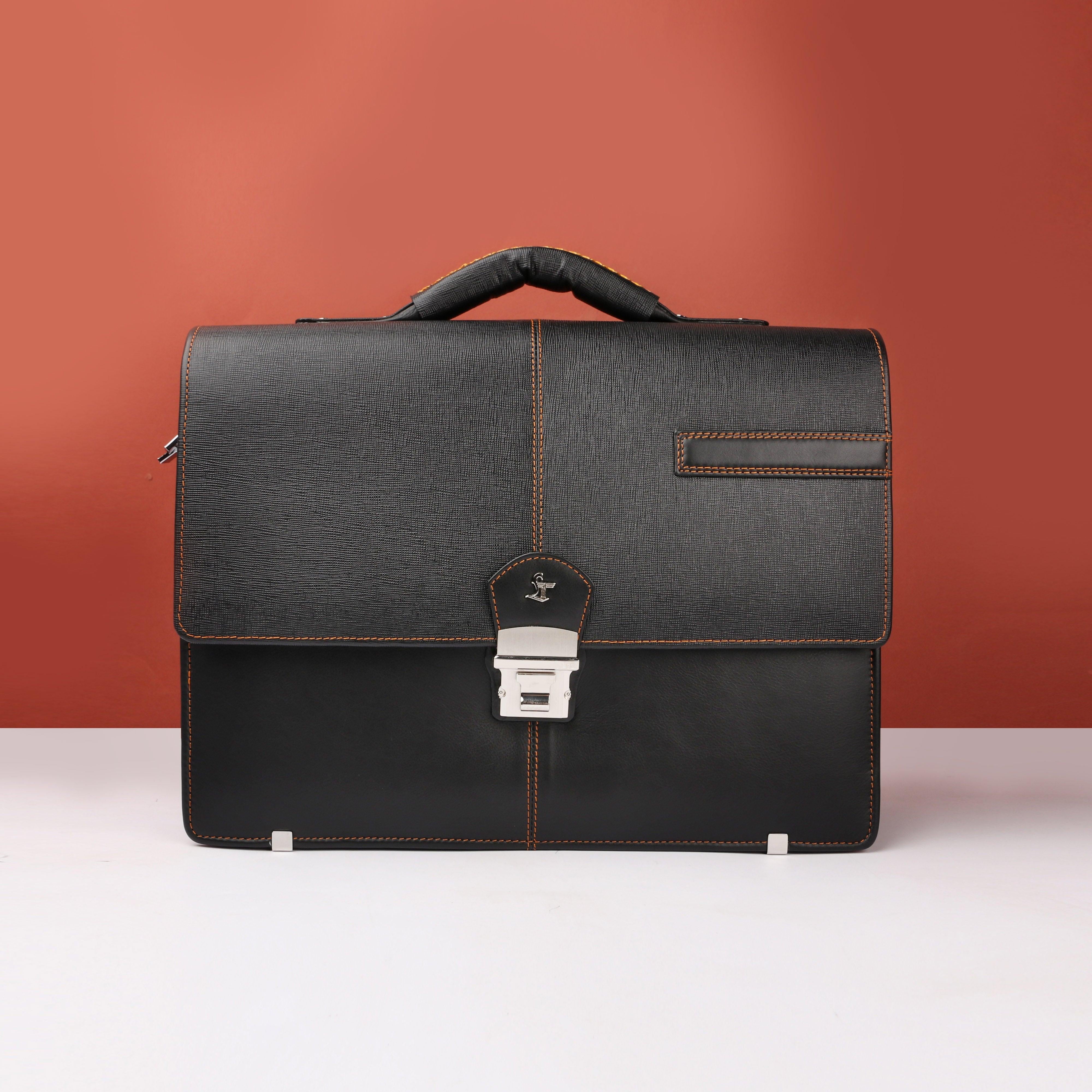 Sufiano black portfolio bag