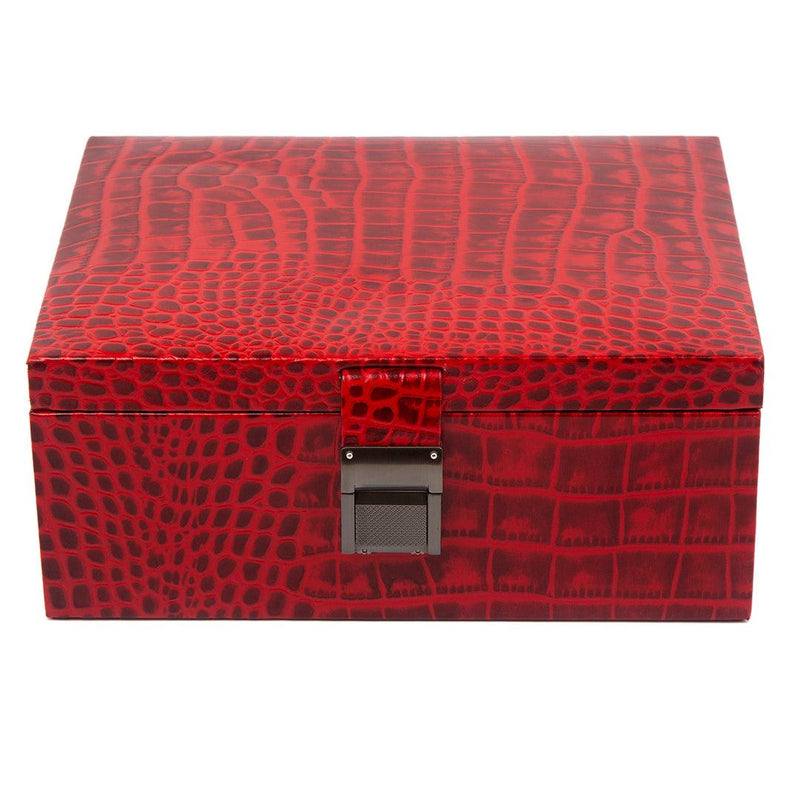Red color with croco print