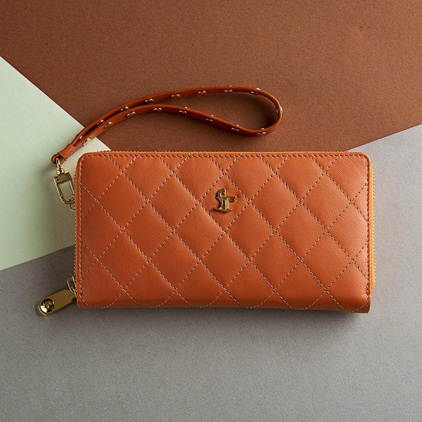 Orange color with quilted pattern