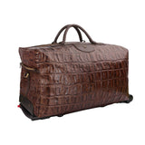 Cabin Size Leather Duffle Trolley Bag 