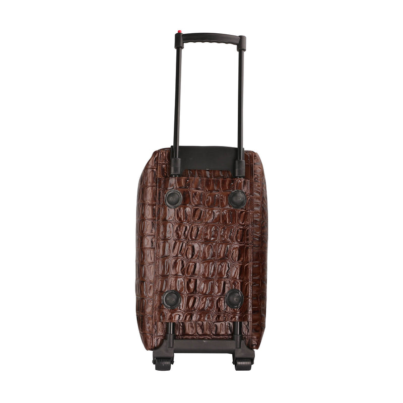 Steelium Leather Duffle Trolley/Travel Bag