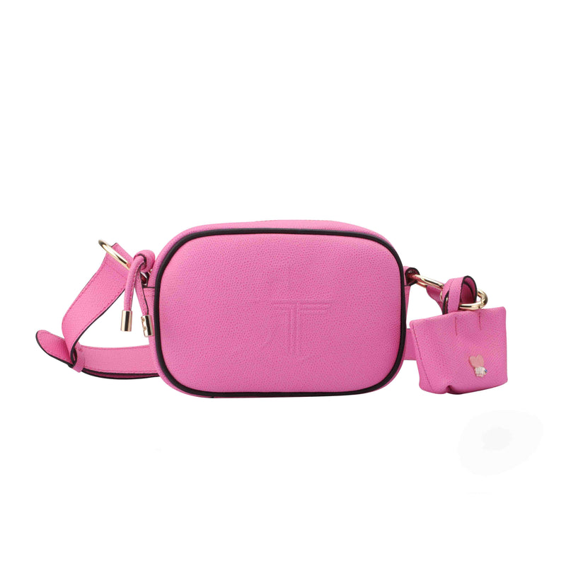 Genuine leather pink color handbag