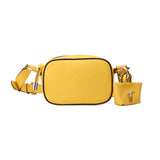 Genuine leather yellow color handbag