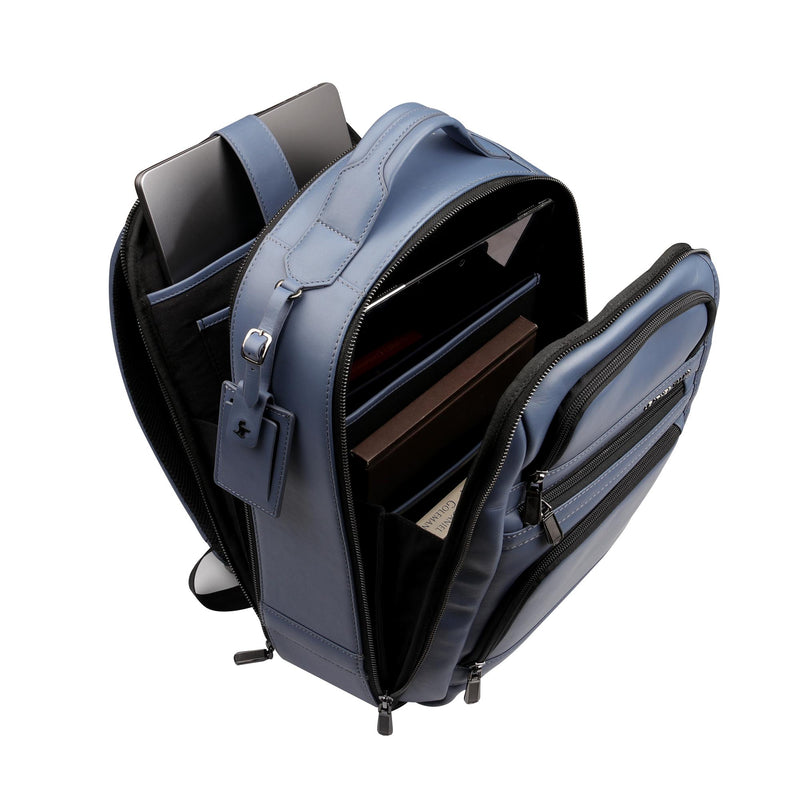 Leather backpack with large space