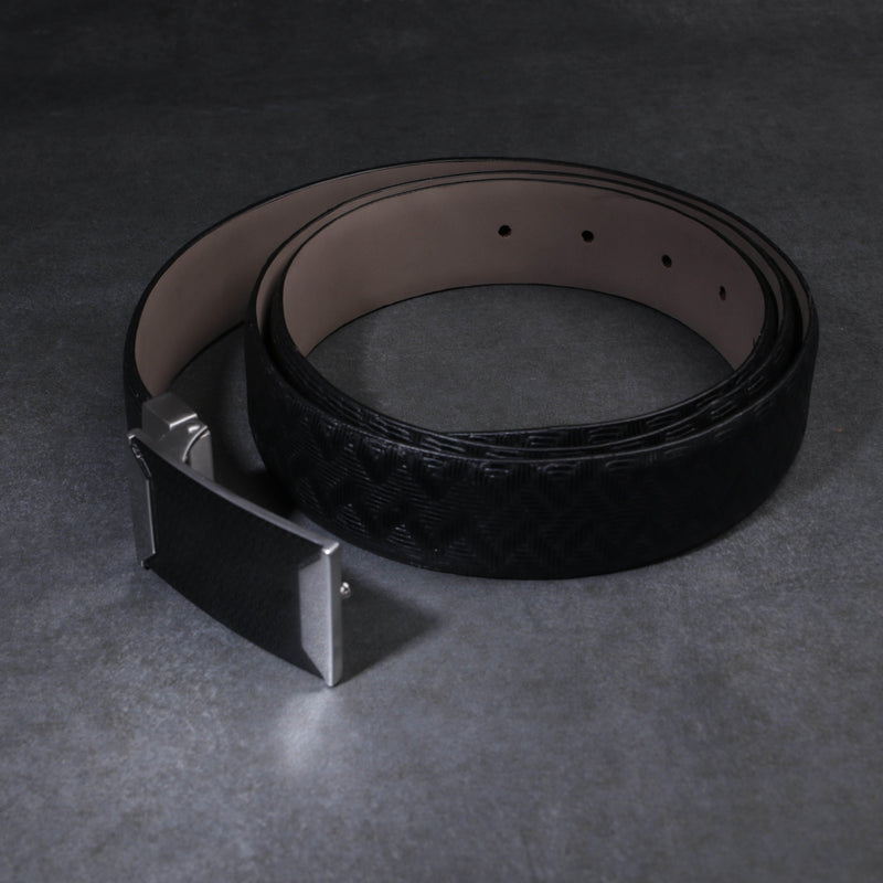 Premium Italian Cross Weave Black Wallet Belt Set with Wooden Gift Box - Leather Talks 