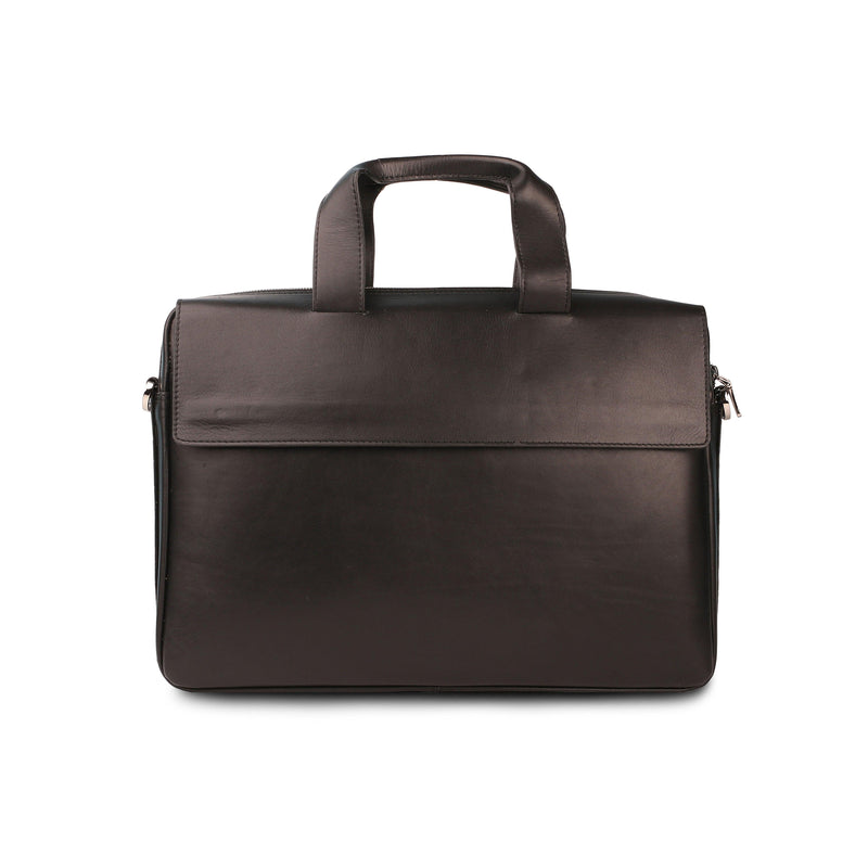 pure leather laptop/portfolio bag in black