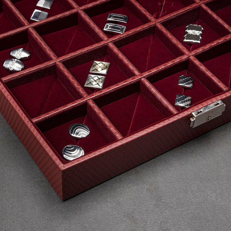 Leather Cufflinks Box (25 Pairs) - Leather Talks 