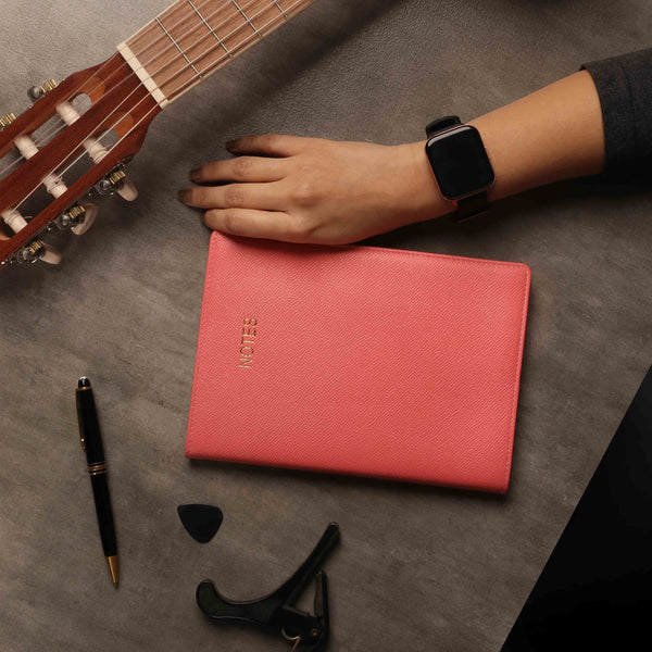 Premium  leather pink color notebook