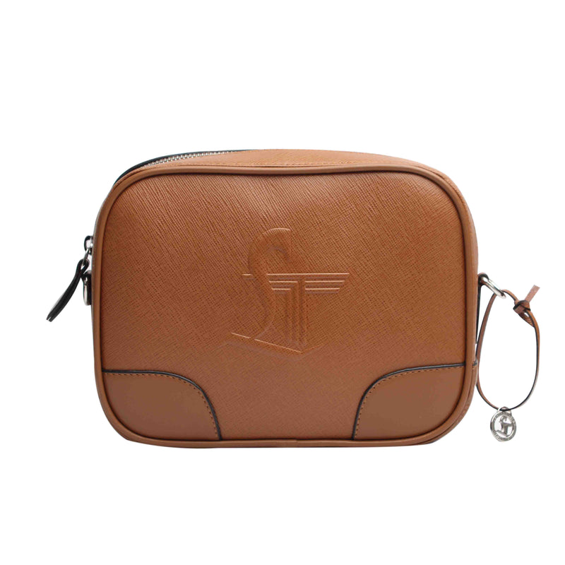 Genuine leather tan color handbag