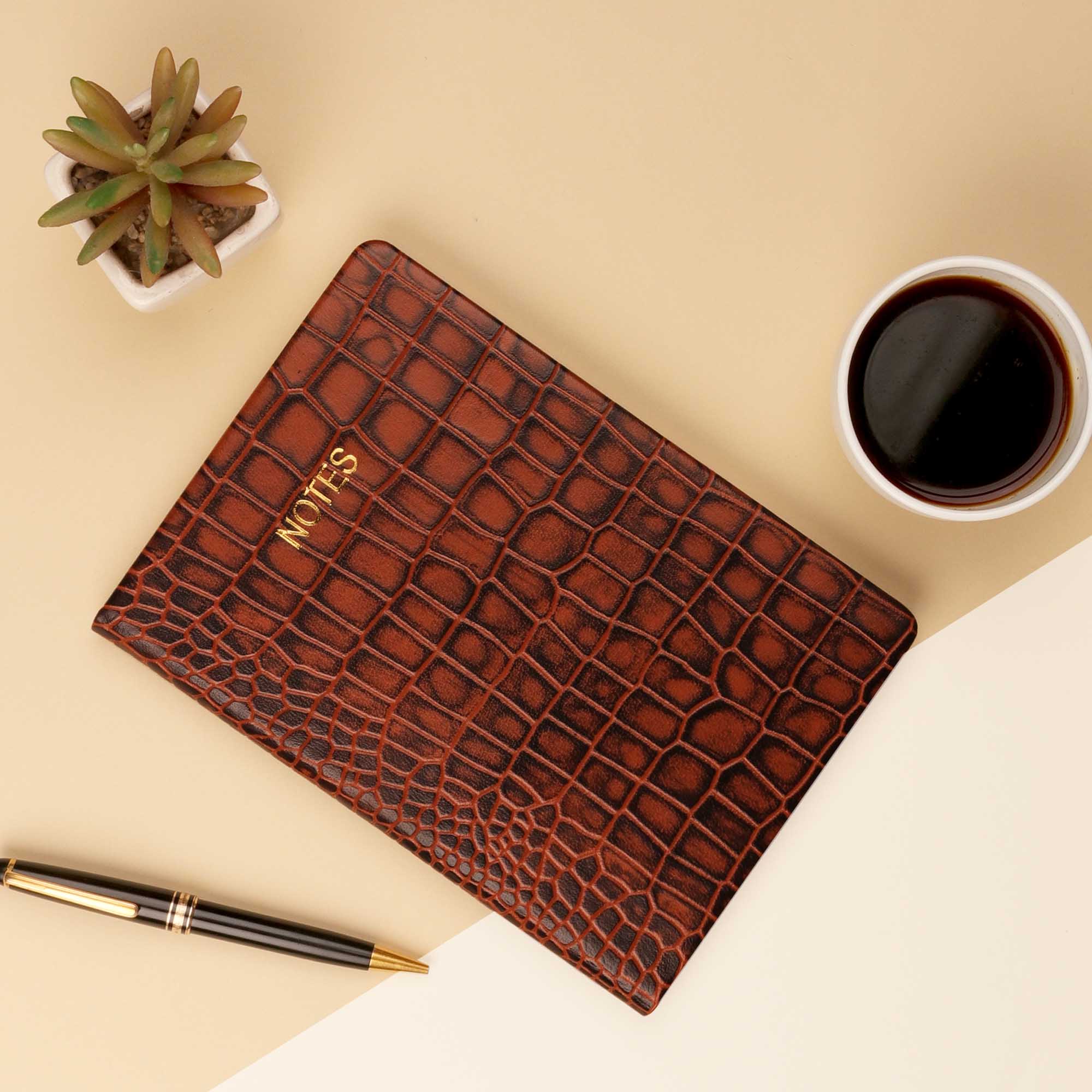 Tan color with deepcut croco pattern