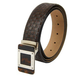 Premium Square Diamond Brown Wallet Belt Set with Wooden Gift Box - Leather Talks 