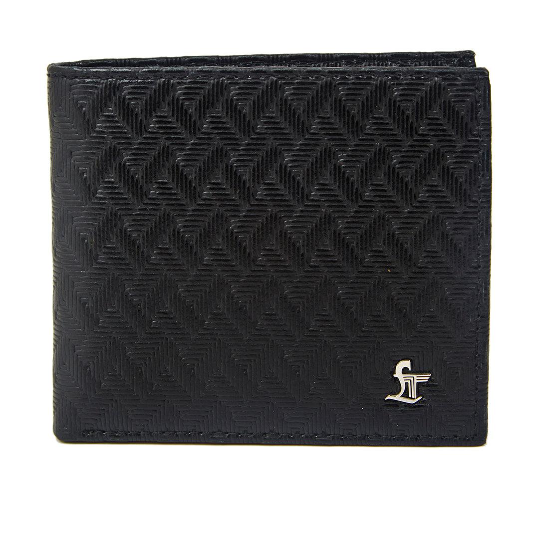 Premium Italian Cross Weave Black Wallet Belt Set with Wooden Gift Box - Leather Talks 