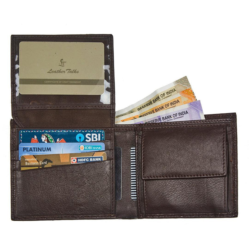 Premium Two Tone Italian Weave Brown Wallet Belt Set with Wooden Gift Box - Leather Talks 