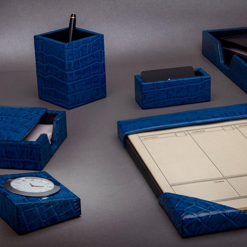 Desk Planner Set| Desktop Accessories|Blue color with croco pattern
