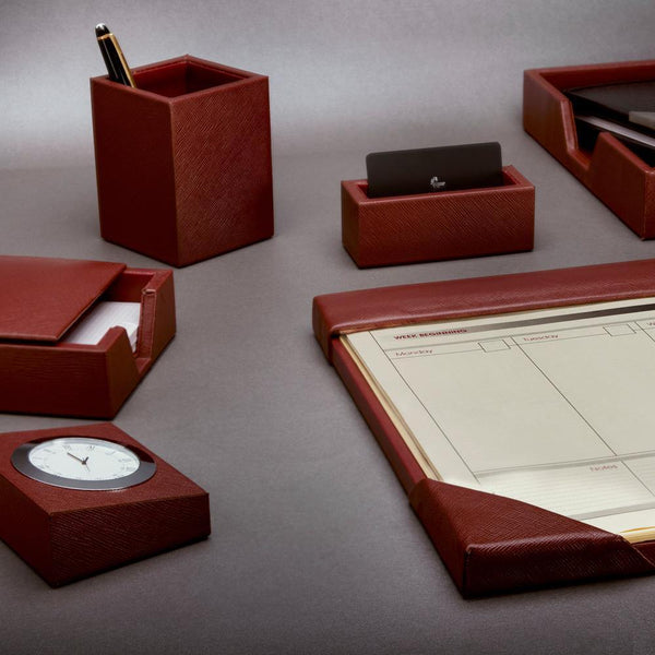 Red Desk Accessory Set Office & Desktop Accesories | Executive Office Desk Accessory Sets ...