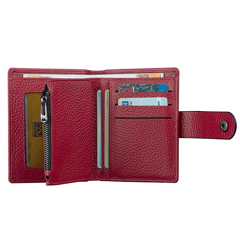 Summer I | Leather Wallet for Women | 100% Genuine Leather | Color: Red