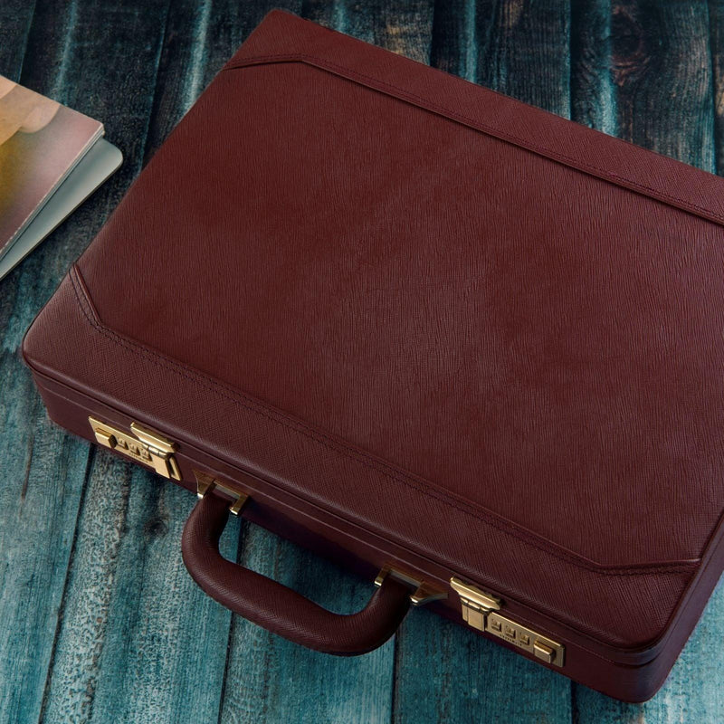 Ruvido Double Lock Leather Briefcase - Leather Talks 